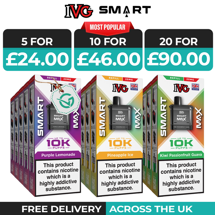 IVG Smart Max 10000 Puffs Box of 5 & 10