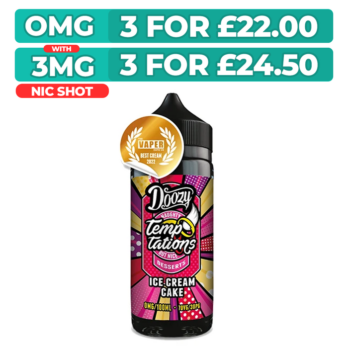 Doozy Temptations Ice Cream Cake 100ml Shortfill E-Liquid