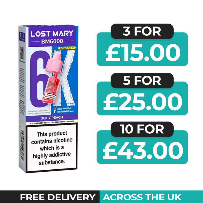 Lost Mary BM6000 Juicy Peach Prefilled Refill Pods