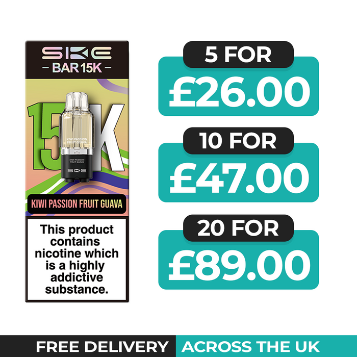 SKE Bar 15K Kiwi Passion Fruit Guava Refill Pods