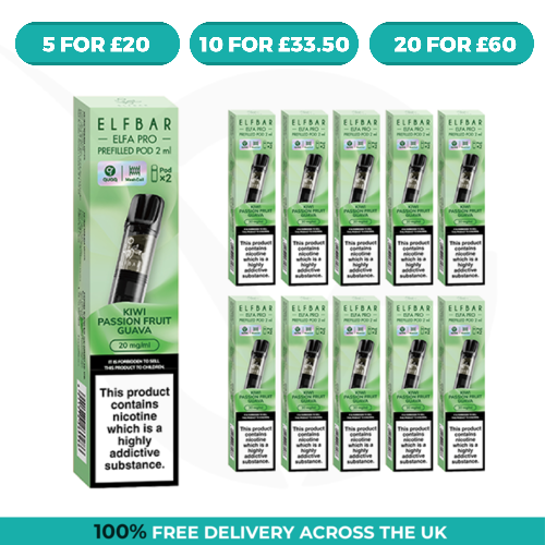 Kiwi Passion Fruit Guava Elfa Pro Prefilled Pods by Elf Bar