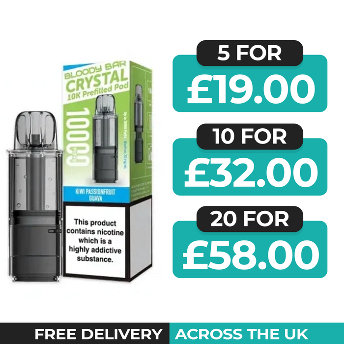Bloody Bar Crystal 10k Kiwi Passionfruit Guava Refill Pods
