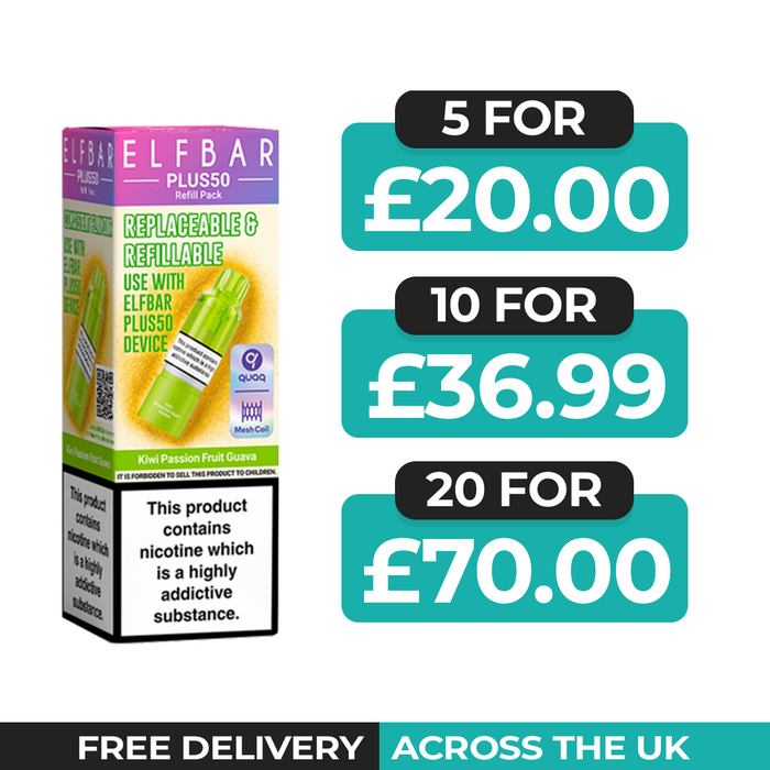 Elf Bar Plus 50 Kiwi Passionfruit Guava Refill Pods