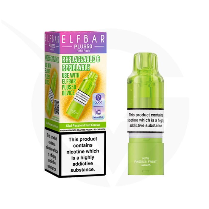 Kiwi Passionfruit Guava Elfbar Plus50 Refill Pods