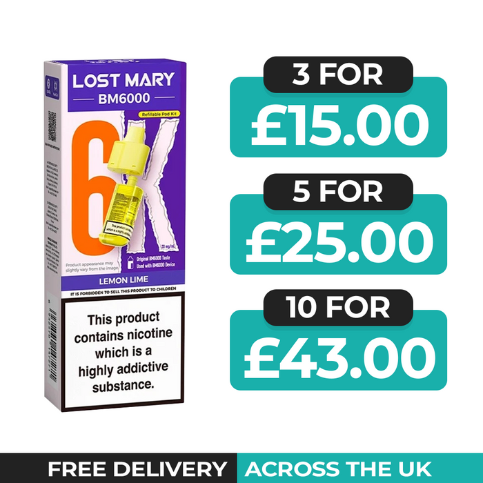 Lost Mary BM6000 Lemon Lime Prefilled Refill Pods