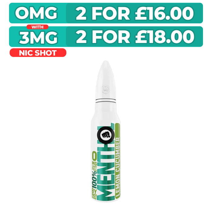 Lemon Cucumber 50ml Shortfill E-Liquid by Riot Squad