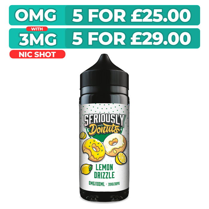 Lemon Drizzle 100ml Shortfill E-Liquid By Seriously Donuts