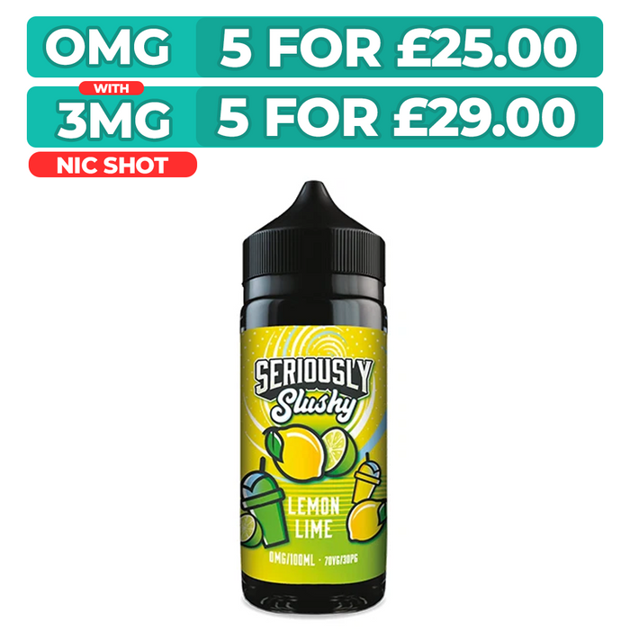 Lemon Lime 100ml Shortfill E-Liquid By Seriously Slushy