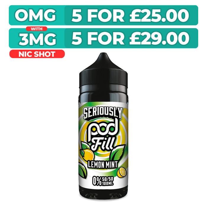 Doozy Seriously Pod Fill Lemon Mint 100ml Shortfill E-Liquid
