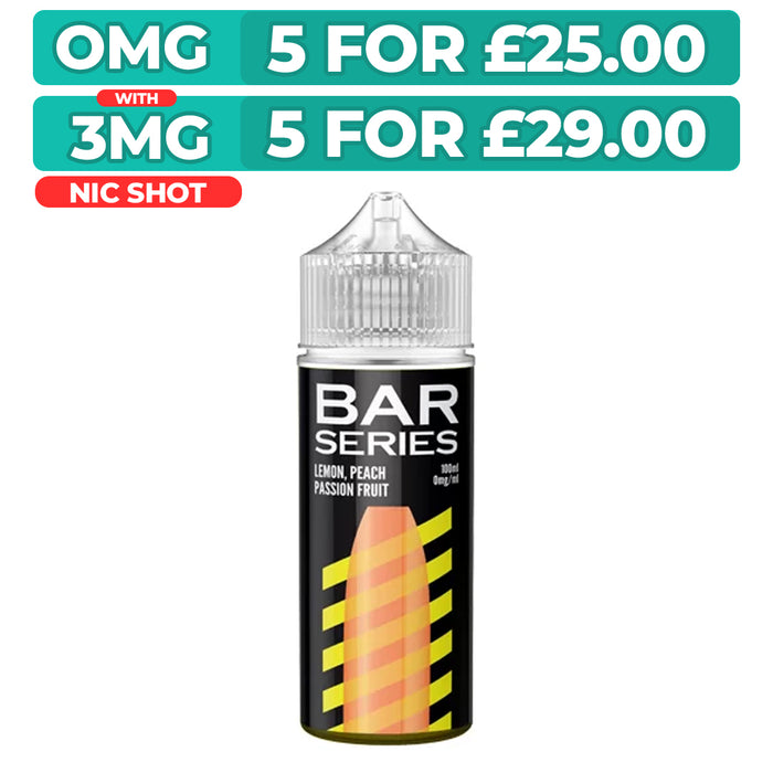 Lemon Peach Passion Fruit 100ml Shortfill E-liquid by Bar Series