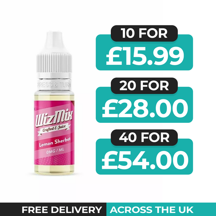 Wizmix Lemon Sherbet 10ml E-Liquid - Pack of 10, 20 & 40