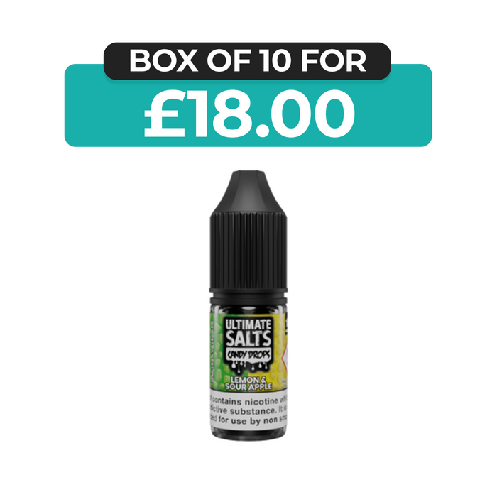 Lemon & Sour Apple Candy Drops 10ml Nic Salt E-Liquid by Ultimate Juice