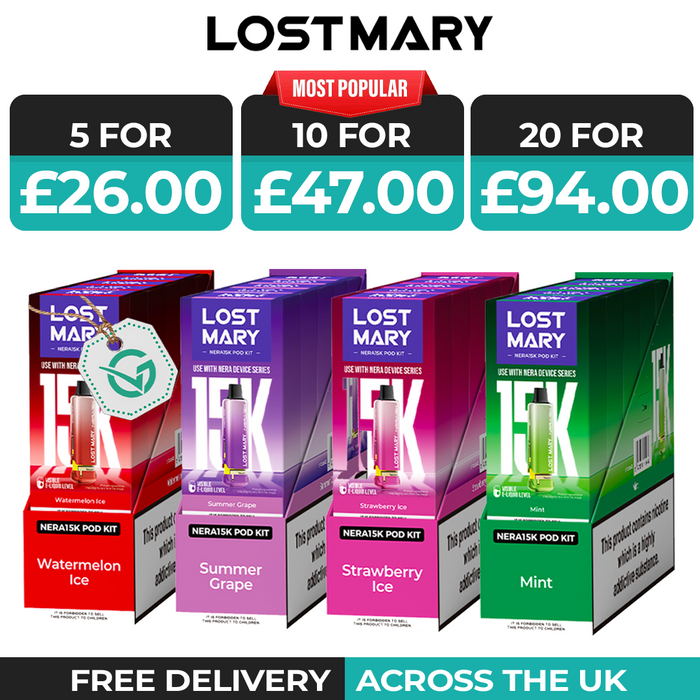 Lost Mary Nera 30000 Box of 5 & 10