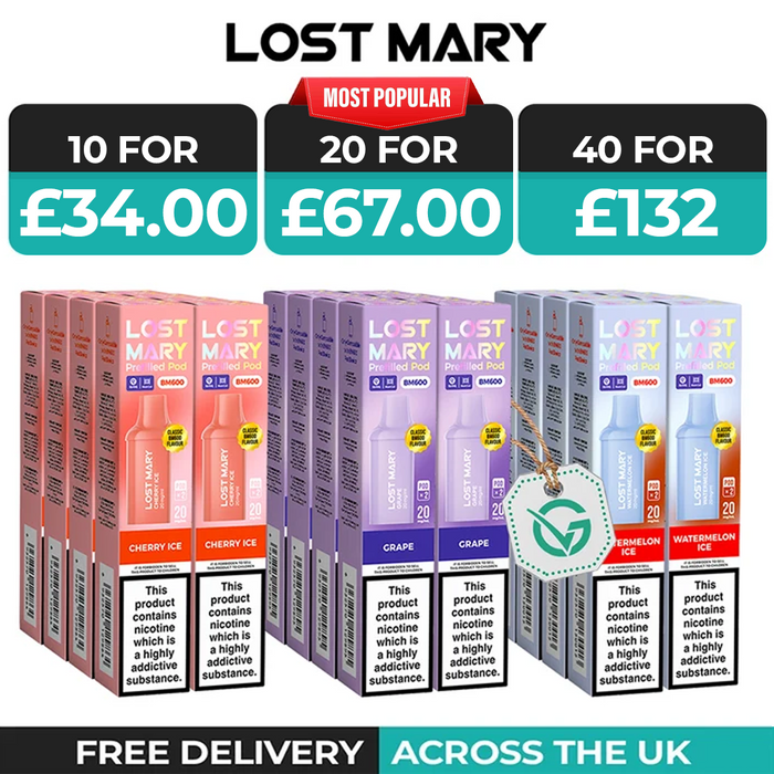 Lost Mary Bm600 Refill Pods - Box of 10, 20 & 40