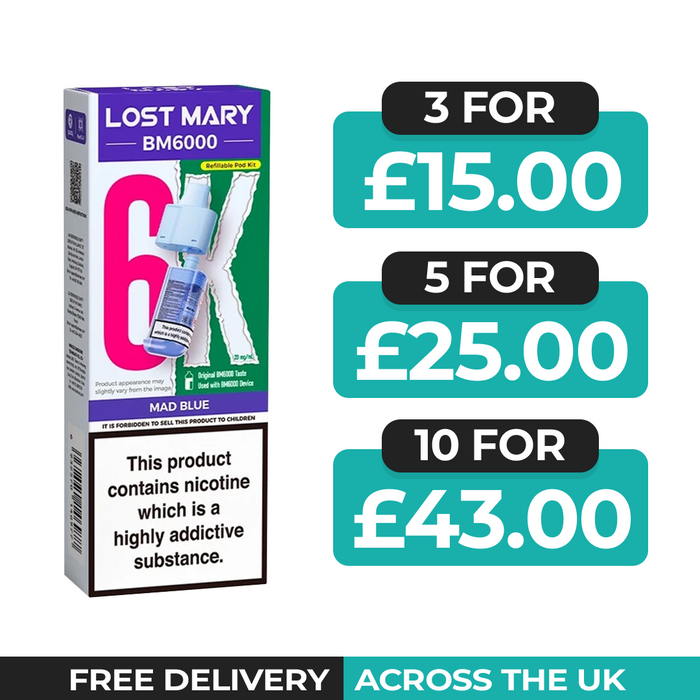 Lost Mary BM6000 Mad Blue Prefilled Refill Pods