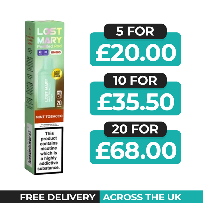Lost Mary BM600 Mint Tobacco Prefilled Refill Pods