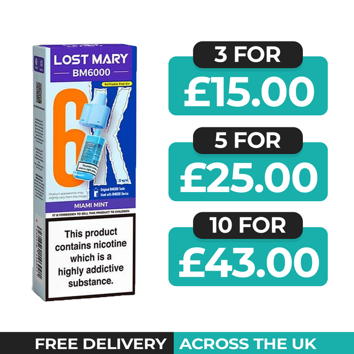 Lost Mary BM6000 Miami Mint Prefilled Refill Pods