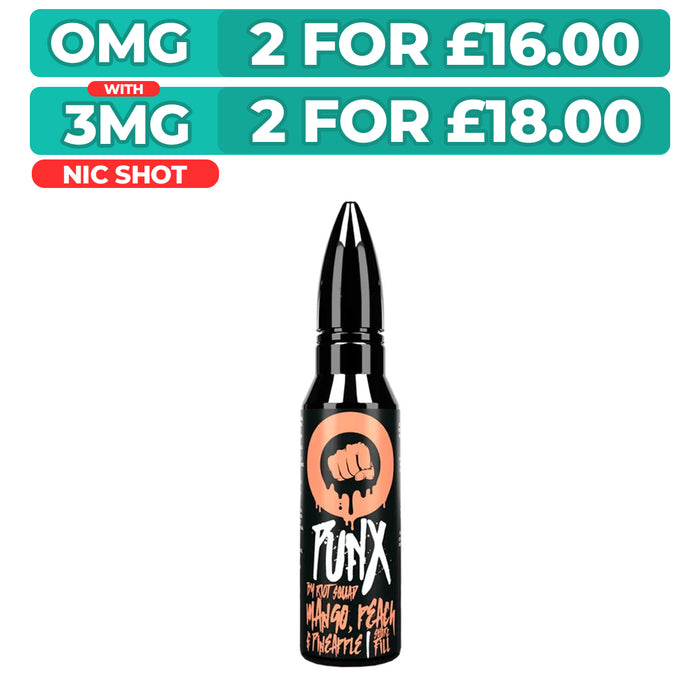 Mango Peach & Pineapple 50ml Shortfill E-Liquid by Riot Squad