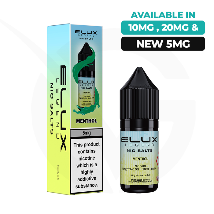 Menthol 10ml Nic Salt E-Liquid by Elux Legend