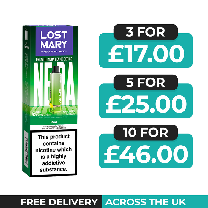 Mint Prefilled Pods by Lost Mary Nera15k + Refill Container