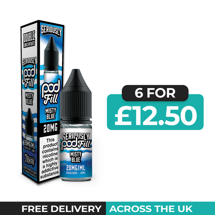 Seriously Pod Fill Misty Blue Nic Salt E-Liquid