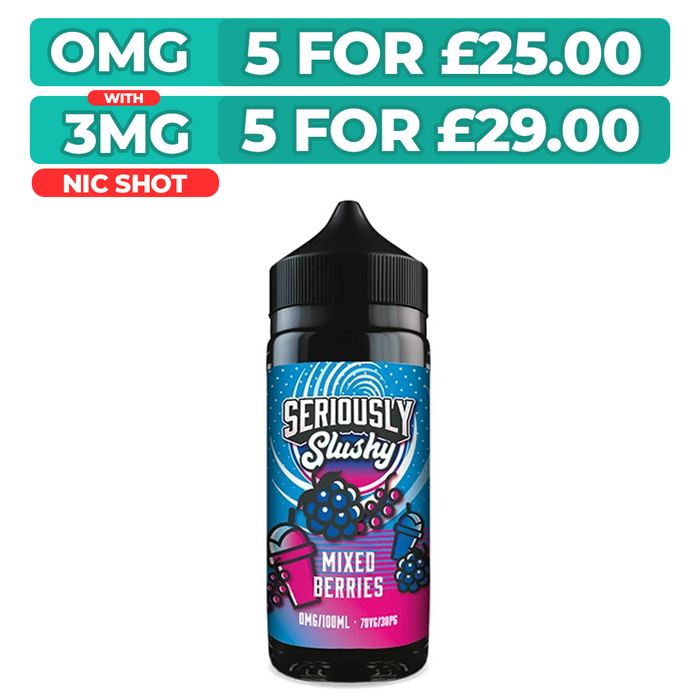 Mixed Berries 100ml Shortfill E-Liquid By Seriously Slushy
