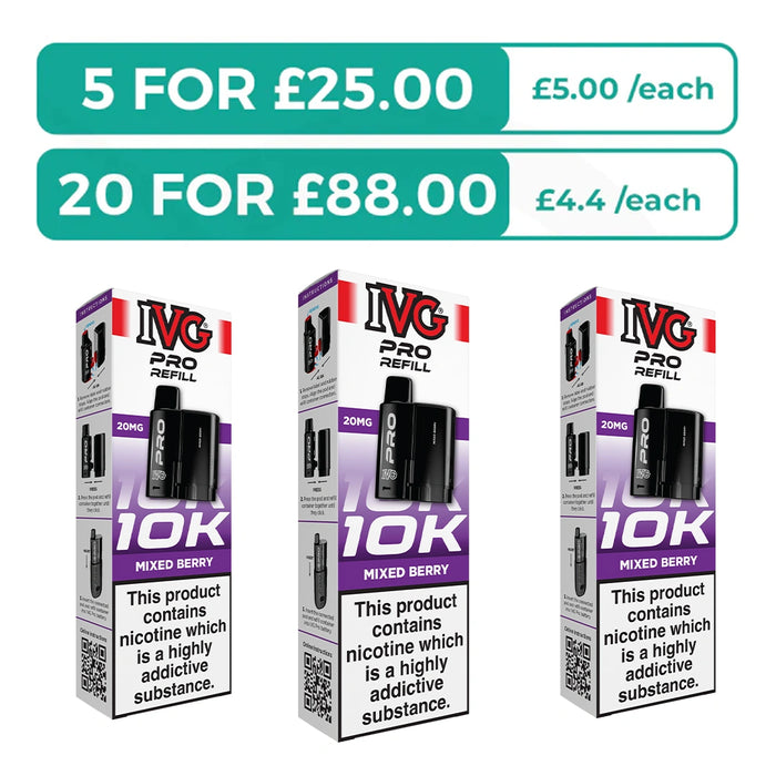 Mixed Berry Prefilled Pods By IVG Pro + Refill Containers