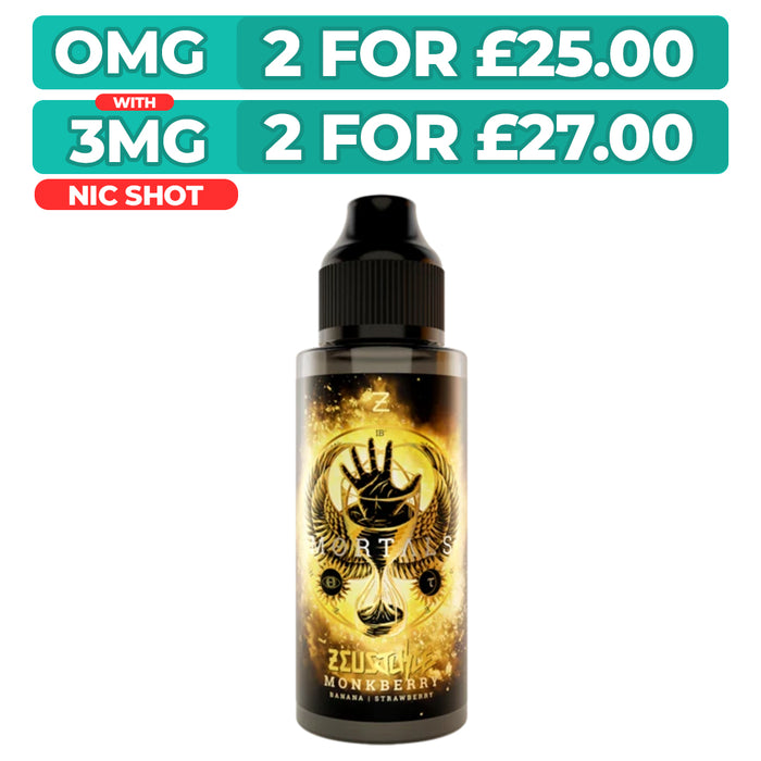 Mortals Monkberry 100ml Shortfill E-Liquid by Zeus Juice