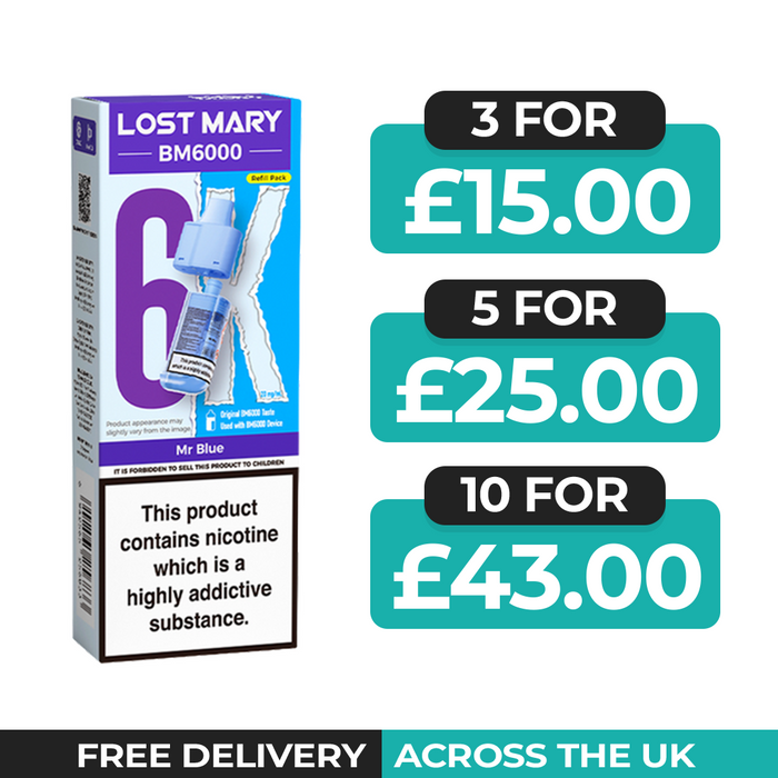 Lost Mary BM6000 Mr Blue Prefilled Refill Pods