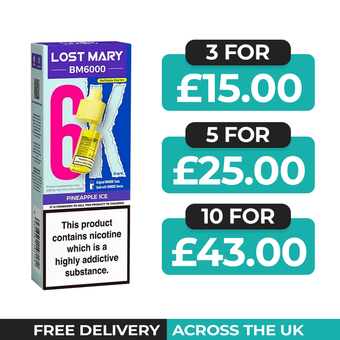 Lost Mary BM6000 Pineapple Ice Prefilled Refill Pods