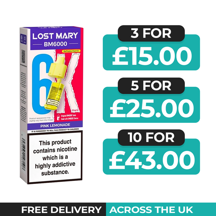 Lost Mary BM6000 Pink Lemonade Prefilled Refill Pods