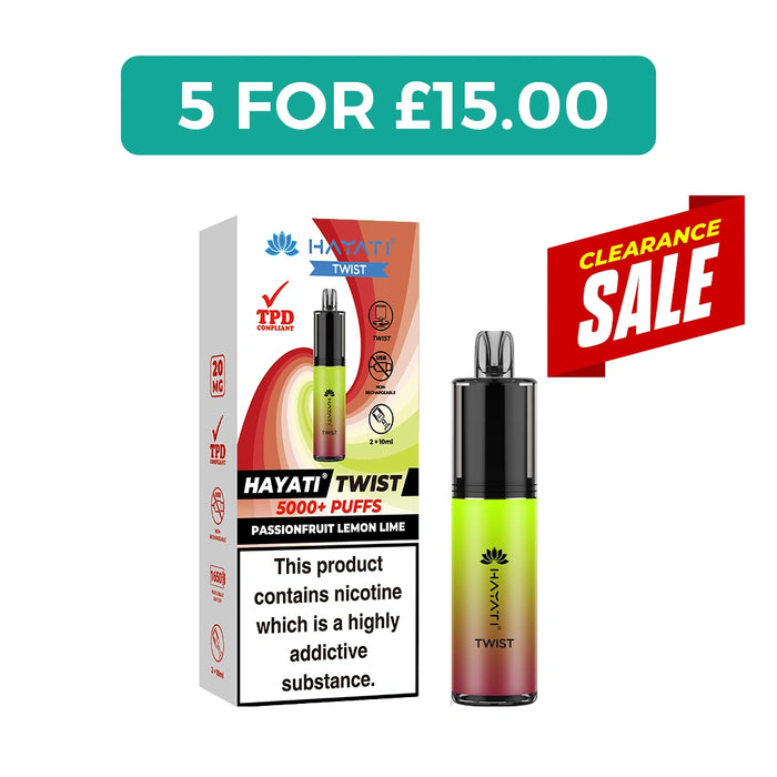 Hayati Twist 5000 5K Puffs Vape Kit at Best Price | 5 for 15 (3 each) Hayati Twist 5000 5K Puffs Vape Kit at Best Price | 5 for 15 (3 each)