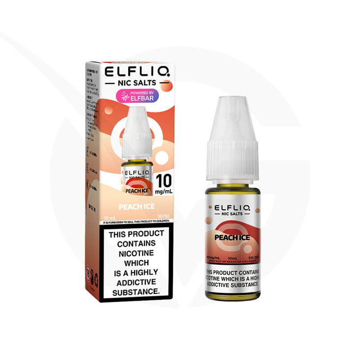 Peach Ice 10ml Elfliq Nic Salt E-Liquid by Elf Bar
