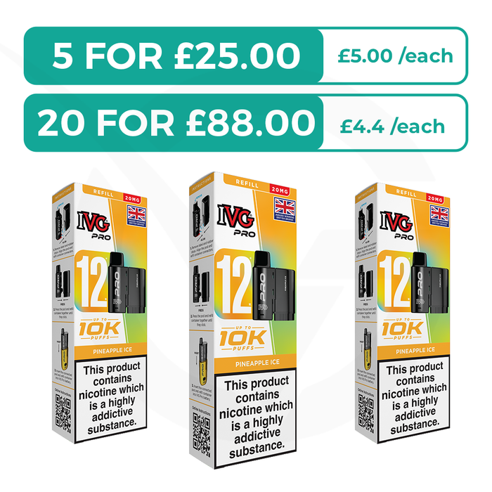 Pineapple Ice Prefilled Pods By IVG Pro + Refill Containers