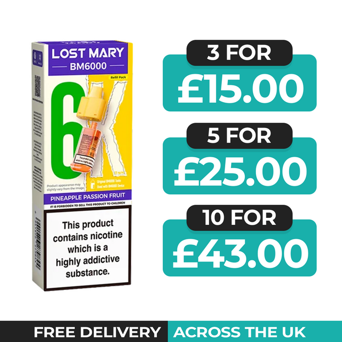 Lost Mary BM6000 Pineapple Passion Fruit Prefilled Refill Pods