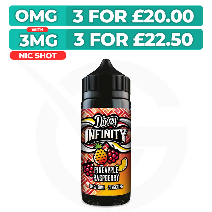 Pineapple Raspberry 100ml Shortfill E-Liquids Doozy Infinity