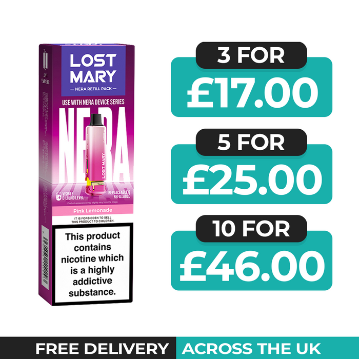 Pink Lemonade Prefilled Pods by Lost Mary Nera15k + Refill Container