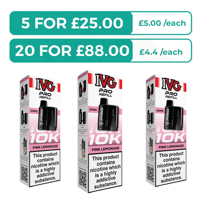 Pink Lemonade Prefilled Pods By IVG Pro + Refill Containers