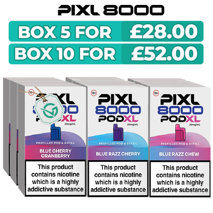 Pixl 8000 Refill Pods Box of 5 and 10