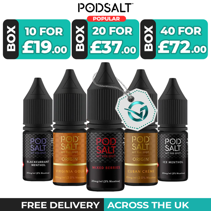 Pod Salt Nic Salt E-Liquid Box of 10, 20 and 40