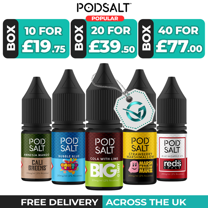 Pod Salt Nic Salt E-Liquid Box of 10, 20 and 40