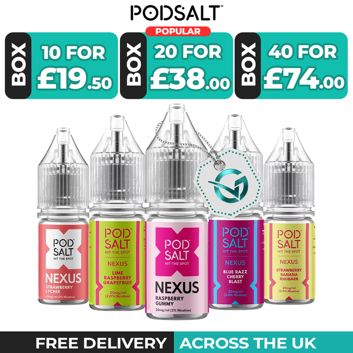Pod Salt Nic Salt E-Liquid Box of 10, 20 and 40