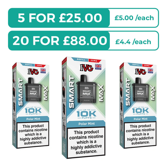 Polar Mint Prefilled Pods By IVG Smart Max + Refill Containers
