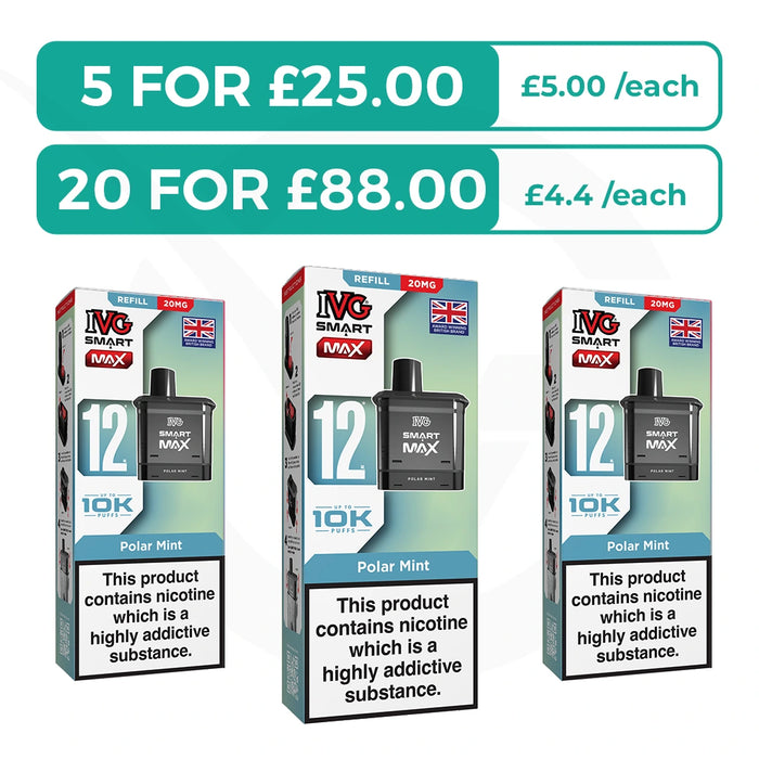 Polar Mint Prefilled Pods By IVG Smart Max + Refill Containers