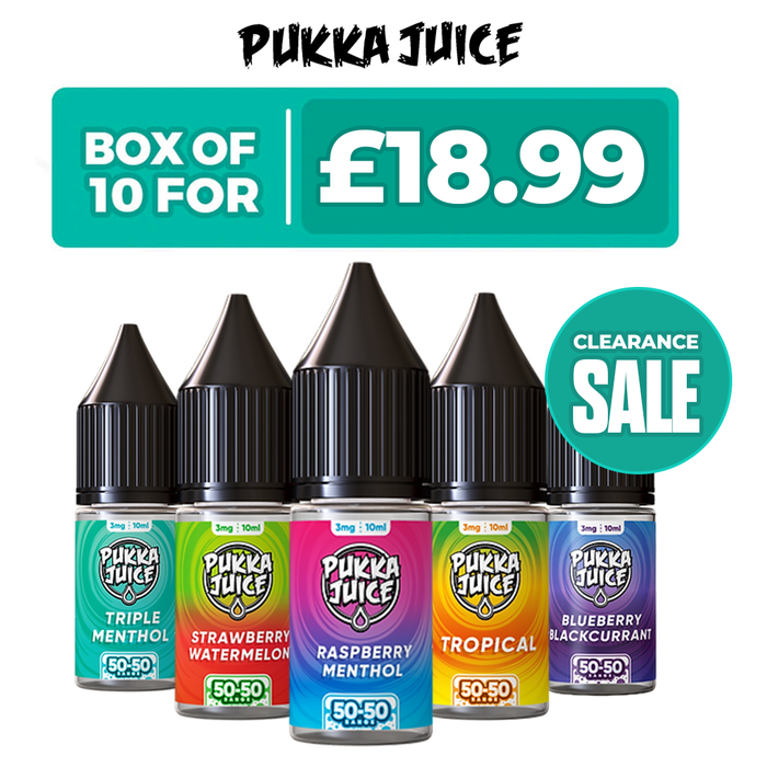 Box of 10 Pukka Juice 50/50 Nic Salts 10ml