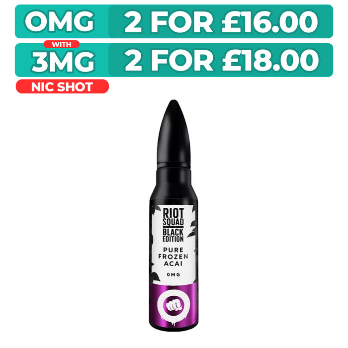 Pure Frozen Acai 50ml Shortfill E-Liquid by Riot Squad