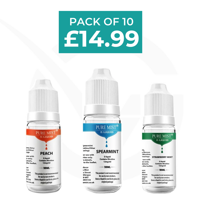 Pure Mist 10ML E Liquid - Pack Of 10 - Golden Vape Pure Mist 10ML E Liquid - Pack Of 10 - Golden Vape