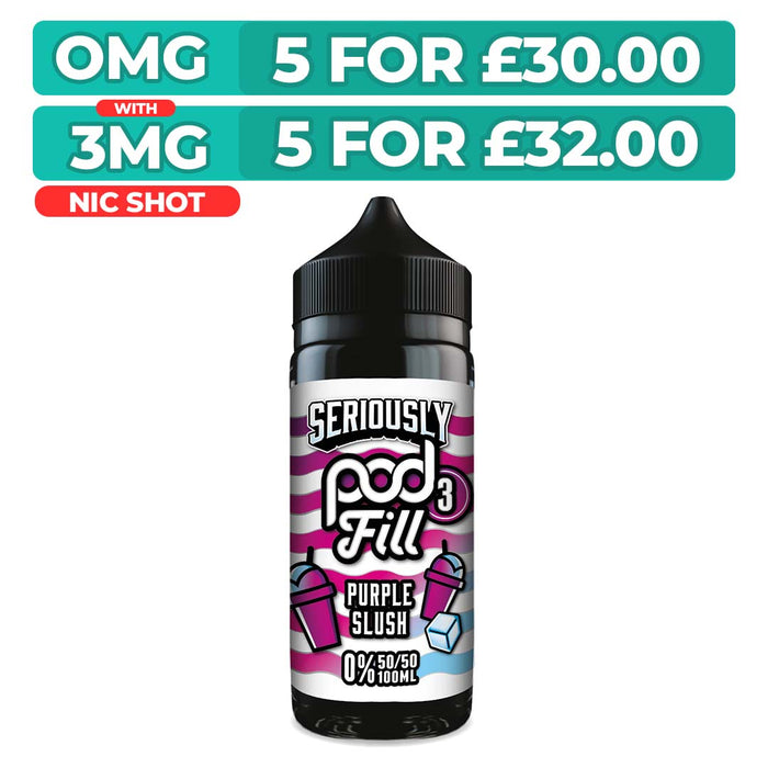 Doozy Seriously Pod Fill 3 Purple Slush 100ml Shortfill E-Liquid