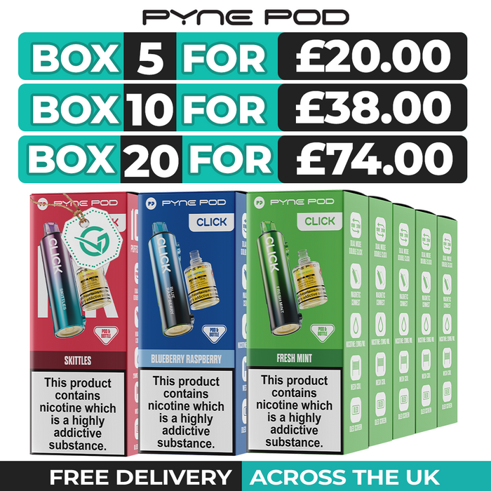 Pyne Pod Click 10k Refill Pods Box of 5 & 10