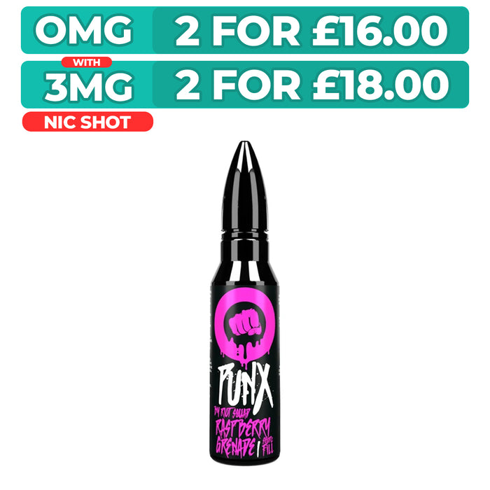 Raspberry Grenade 50ml Shortfill E-Liquid by Riot Squad